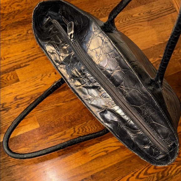 FURLA Black Crocodile-Embossed Tote Bag - Picture 5 of 15
